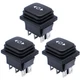 Mxuteuk 3Pcs Waterproof Momentary Rocker Switch (On)/Off/(On), DC 12V 10A Toggle
