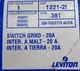 Leviton 1221-2I 20A 120/277V, Toggle Single-Pole AC Quiet Switch Self Grounding