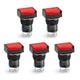 Baomain 5-Pack 16mm (5/8") 12V DC Momentary Push Button Switch with LED,Red R...