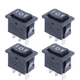 TWTADE / 4Pcs Square Momentary Rocker Switch (ON)-Off-(ON) SPDT 3 Pin 3 Posit...