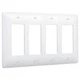 TayMac 5555 White Masque 4 Gang Rocker / Gfi Wall Plate