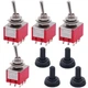 Twidec/4Pcs Mini Toggle Switch 3PDT 2 Position 9 Pins ON/ON 9PIN ON-ON 