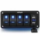 Nilight 4 Gang Rocker Switch Panel 4.8 Amp USB Charger Voltmeter 12V 24V Trucks