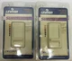 Lot of 2 Leviton Decora Single Pole Slide Dimmer Switch Almond 6621-A