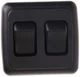 JR Products 12235, Double SPST On-Off Switch with Bezel, Black DAS