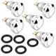 Clyxgs Metal Momentary Push Button Switch Waterproof Silver Point 8mm Mini 