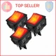 DaierTek 30A 250V KCD2 KCD4 Rocker Switch DPST 4 Pin Red Lighted 120V Rocker Tog