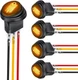 Nilight Round Rocker Toggle Switch 5Pcs Waterproof Yellow LED 12V 20A 3 Pin SPST