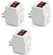3 Pack 3 Prong Grounded Single Port Power Adapter Outlet Switch Indicator