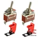 BOJACK Rocker Toggle Switch 20A 12VDC / 120VAC 2 Pin ON/Off Red Safety Cover