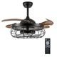 DuMaiWay 36" Caged Ceiling Fan, Industrial Retro Ceiling Fans with Remote Con...