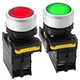 mxuteuk 2Pcs Red Green LED Light Voltage 110V-220V 22mm 1NO 1NC Waterproof IP...