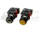 LOT OF 2 SQUARE D 9001 DTSC PUSH BUTTON YELLOW W/ 9001 DA11 CONTACT BLOCK *READ*
