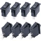 TWTADE / 8Pcs Boat Rocker Switch Latching ON/Off SPST 2 Pin 2 Position Car Au...