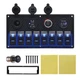 Geloo 8 Gang Marine Rocker Switch Panel, Boat Switch Panel Waterproof, 12V Switc