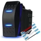Waterproof Rocker Switch Toggle On-Off-On 12V/20A 24V/10A 7Pin DPDT Blue LED... 