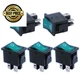 mxuteuk 5pcs AC110/120V Lighted Rocker Switch 4 Pin LED Green ON-OFF, 