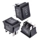 APIELE 3Pcs 3 Position Rocker Toggle Switch 6 Pin AC 125V/10A 250V/16A Black 