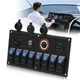 Geloo 8 Gang Marine Rocker Switch Panel, Boat 8 Switches, Blue