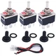 TWTADE 3 Pcs Momentary Rocker Toggle Switch-6 Pin DPDT 16A 250VAC,Waterproof Cap