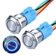 DMWD 2Pcs 19mm Latching Push Button Switch 12V 24V DC Waterproof Stainless St...