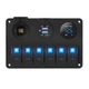 DaierTek 6 Gang Marine Rocker Switch Panel Waterproof 12 Volt, Boat Toggle Switc