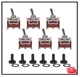 6 Pack Toggle Switch, 3 Pin 12V DC 30A/250V AC 15A, Heavy Duty SPDT on off on