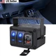 Nilight 2 Gang Rocker Switch Box 12V SPST ON Off 3 Type C +USB, Blue+Box 