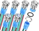 DaierTek 12mm Latching Push Button Switch 12V LED Blue Waterproof ON Silver 