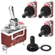 Joinfworld Toggle Switch 12V DC 125V SPST 2 Pin Silver, Black, Brown 