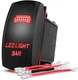 Nilight - Red - LED Light Bar Rocker Switch 5Pin Laser On/Off LED Light 20A/1&lrm;