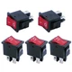 mxuteuk 5pcs 110V/120V Mini Rocker Switch Illuminated Snap-in DPST Toggle Red 