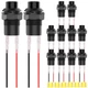MKBKLLJY 12Pcs 12mm Black Mini Round Latching Self-Locking