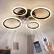 HuixuTe 26" Geometric Ceiling Fan with Lights Remote Control, 3 Colors, 6 Spe...