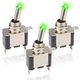 3 PCS LED Lighted Rocker Toggle Switch, 12V SPST 3 Pin 2 Position ON/Off Rock...