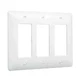 TayMac 5550W Paintable Masque Wall Plate Cover, White, 3-Gang, White - 10 PACK