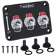 Twidec/3 Gang Rocker Toggle Switch Metal Panel with 2PIN ON-OFF With 