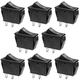 QTEATAK 8 Pcs KCD3 SPST Snap-in ON-Off 2 Pin Snap Rocker Boat Switch Black AC...