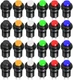 Gebildet 24Pcs 12Mm Latching Push Button Switch SPST ON/OFF AC 250V/1.5A 125V/3A