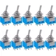 Taiss 10pcs Mini Dpdt Toggle Switch 6-pin 2 Position On/on 6a 125vac