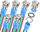 DaierTek 12mm Latching Push Button Switch 12V LED Blue Waterproof ON Silver 