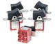 Lot of 5 - C&K 7301J1ZQI2 4PST Rocker Switch Solder Tab ON-NONE-ON Black