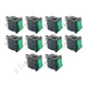 Leviton Green Pilot Light Mini Rocker Panel Switches On/Off Micro Snap-In 10pcs