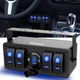 Nilight 4Gang Rocker Switch Box 12V ON Off Switch QC 3.0 USB Charger Voltmeter