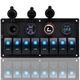 Purishion 8 Gang Rocker Switch Panel with Dual USB & Power Socket 12V-24V for...