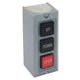 DAYTON 20C799 Control Station, 3 Push Buttons, Blk/Red 20C799
