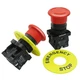 mxuteuk 2pcs 22mm 2 NC Red Mushroom Emergency Stop Push Button Switch AC 660V...