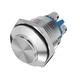 APIELE 16mm Momentary Push Button Switch High Round Cap 16mm, Silver 
