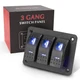 BUNKER INDUST 3 Gang Rocker Switch Aluminum Panel with Blue LED Light Waterpr...
