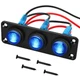 Nilight 3 Gang Rocker Switch Panel 12V Waterproof On-Off Blue